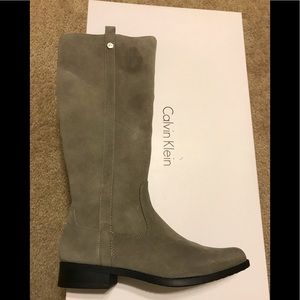 Calvin Klein suede riding boots, never worn.